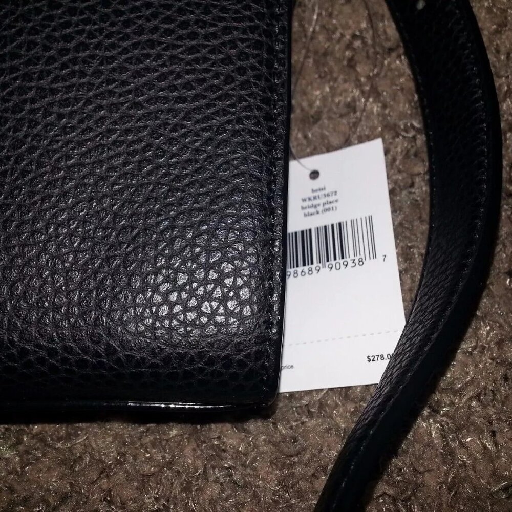KATE SPADE-Bridge Place-Betsi-Black Leather Shoulder/Crossbody Bag w/Bow-NWT - Picture 4 of 7